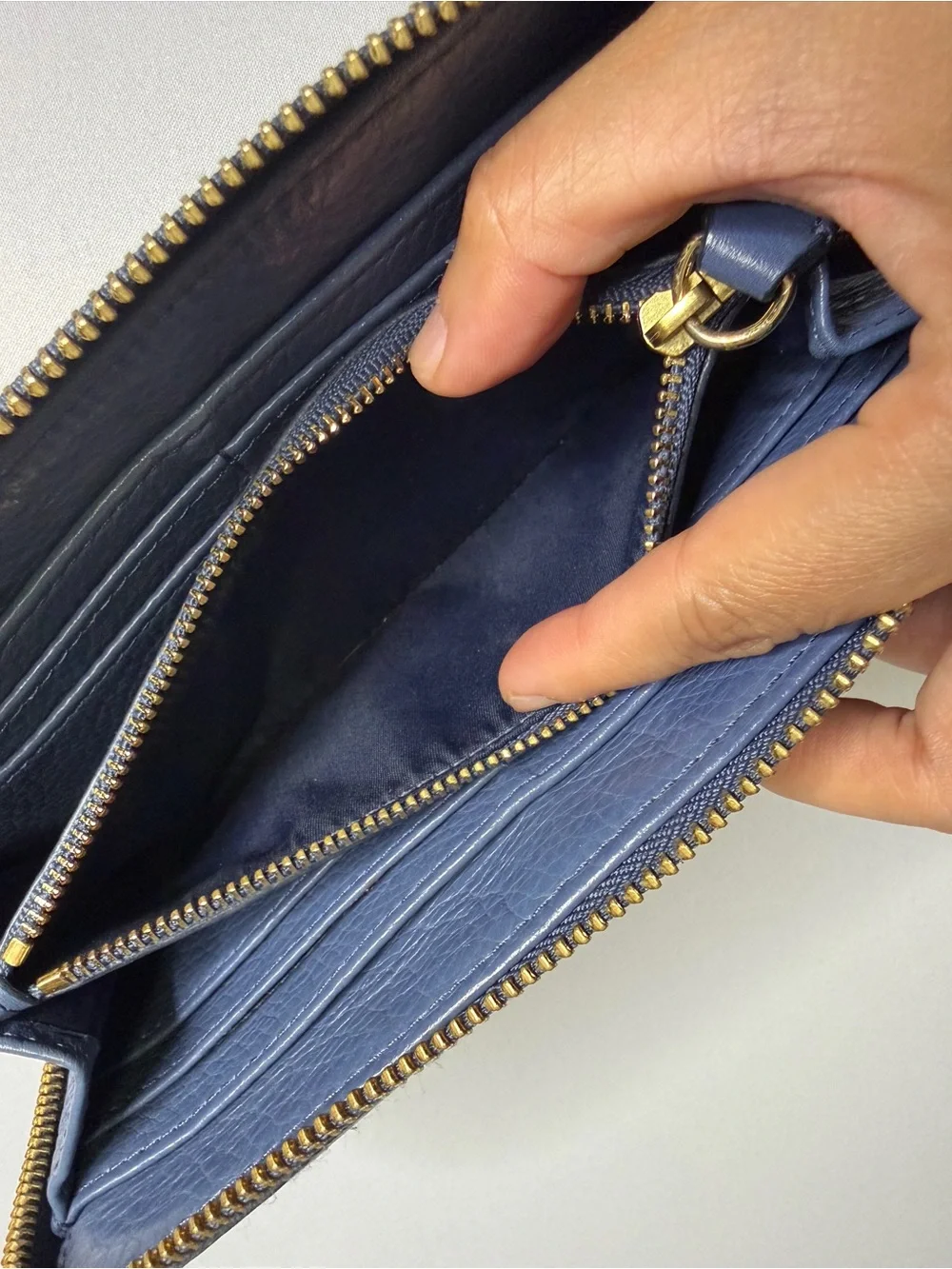 Tory Burch leather zip